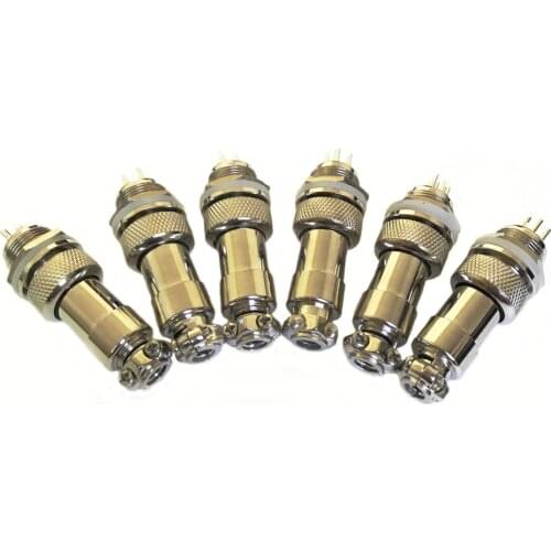 1Set GX12 Circular Silver Aviation Socket Plug 2/3/4/5/6/7 Pin Wire Terminal Male + Female 12mm Panel Connector Free Shipping