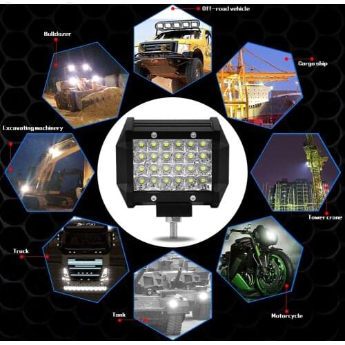2Pcs 18W 60W 72W LED Light Work Bar Flood Spot Combo Beam 4 InchLED Driving Working Lamp Fog light 12V 24V Truck 4WD ATV SUV UTV