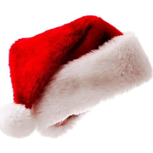 TECHOME New Year Santa Claus Snowman Christmas Hat Plush Thicken Cotton Adult Christmas Hat Merry Christmas Festival Decoration