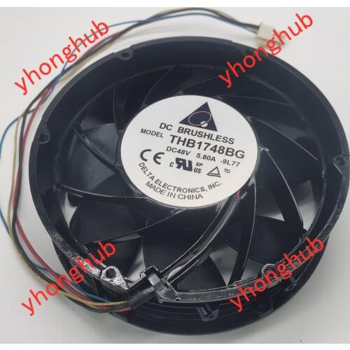 Delta Electronics THB1748BG 9L77 DC 48V 5.8A 172x172x51mm 4-Wire Server Cooling Fan