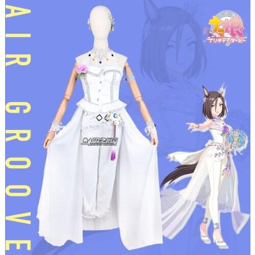 Anime! Umamusume:Pretty Derby Season2 Air Groove Flower Wedding Dress Cosplay Costume Party Role Play Game Suit Women 2021 NEW