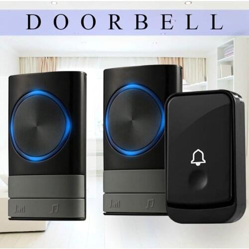 Push Button Door Bell Ring Chime For Light LED Self-powered Wireless Doorbell US Plug No Battery Waterproof 150m Range