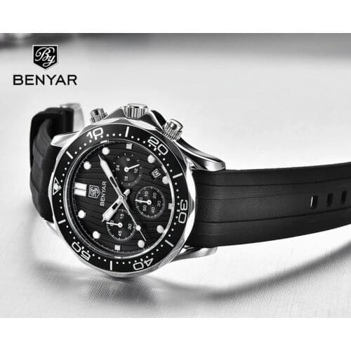 BENYAR Sport Watches For Men Top Brand Luxury Quartz Watches Mens 2020 Fashion Chronograph Military Watch Men relogio masculino