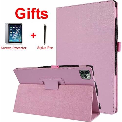 Case For iPad PRO 12.9 2020 Gen Coque Leather Flip Stand Cover For iPad Pro12.9 2015 2017 Case Auto Sleep Wake+ Screen Film +Pen