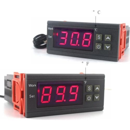 KT1210W Digital Thermostat Temperature C/F Thermoregulator Heating/Cooling Thermostat Regulator Incubator Temperature Controller