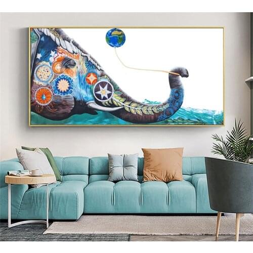 Colorful Elephant Street Wall Art Canvas Prints Modern Animals Wall Pictures For Living Room Graffiti Pop Art Paintings Cuadros