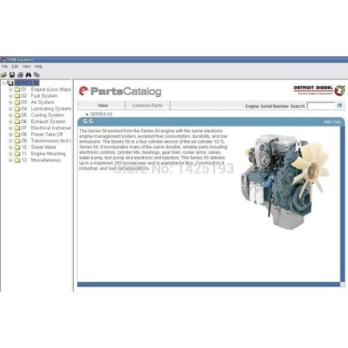 Detroit Diesel Parts Catalog for Series 8.2L,50, 55,60, 2000,4000
