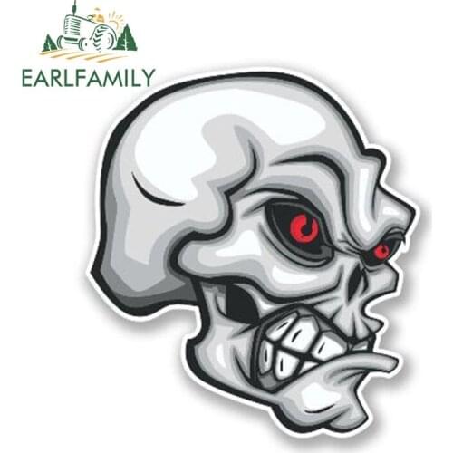 EARLFAMILY 13cm x 11.5cm Evil Skull Car Styling Bumper Window Reflective Decals Auto Covers Moto Decor Waterproof Car Stickers