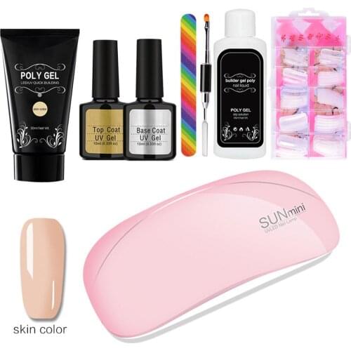 Gel Nail Polish Starter Kit With Base Top Coat UV Gel Manicure Set DIY Nail Design Semi Permanent Led Gel Glue For Beginner