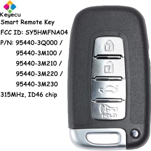KEYECU Smart Remote Key - 4 Buttons & 315MHz & ID46 Chip - FOB for Hyundai Equus Sonata Genesis for Kia Rio Optima 2011-2014