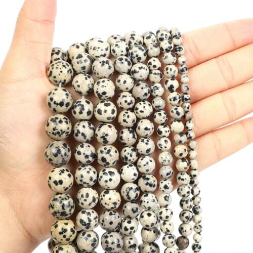 Natural Stone Dot Veins King Charm Round Loose Beads For Jewelry Making Needlework Bracelet Diy Strand 4-12MM