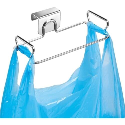 Kitchen Trash Rack Cabinet Door Garbage Bags Holder Stainless Steel Closet Garbage Storage Holder Organizer Storage shelves