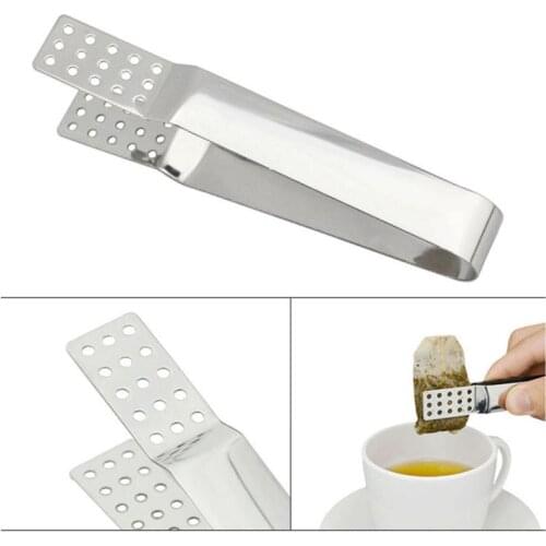 Mini Sugar Clip Tea Leaf Strainer New Reusable Stainless Steel Tea Bag Tongs Teabag Squeezer Strainer Holder Kitchen Accessories