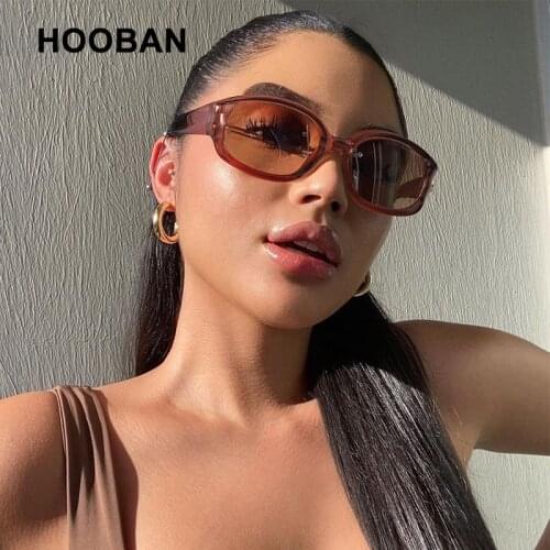 HOOBAN Fashion Oversized Oval Sunglasses Women Men Classic Big Frame Sun Glasses For Ladies Retro Driving Goggle Eyewear UV400