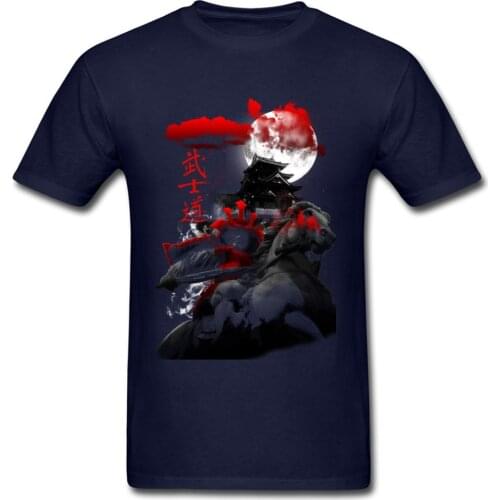 Samurai Sentinel T-shirt Men T Shirt Cheap Young Tshirts Japan Moon Horse Rider Clothes Pure Cotton Tops Tees Top Quality