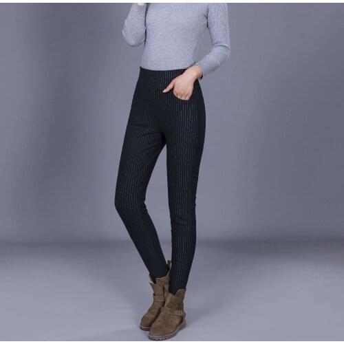 New outdoor winter womens Down pants high quality White duck down pants High waist black strips fit slim warm hiking trousers