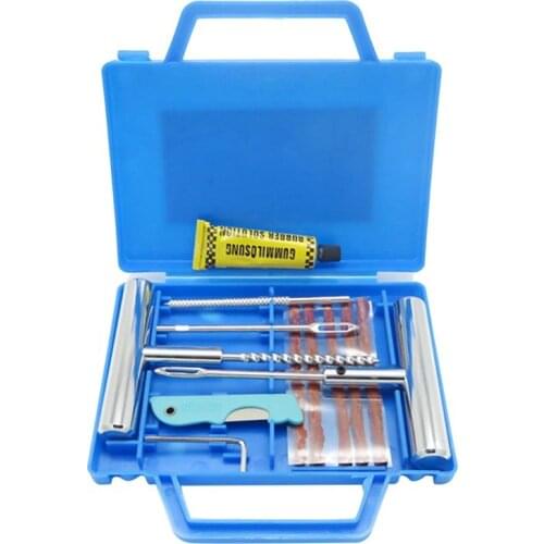 New Heavy Duty Tubeless Tire Puncture Repair Tool Set T-Handle Tyre Plug Kit for Car Truck Motorcycle Bike Jeep