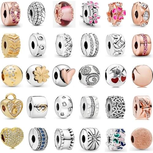 Original PDB 04 925 Sterling Silver Fashion Clip Charm Suitable for DIY Bracelet Female Jewelry Wedding Banquet Gift Jewelry