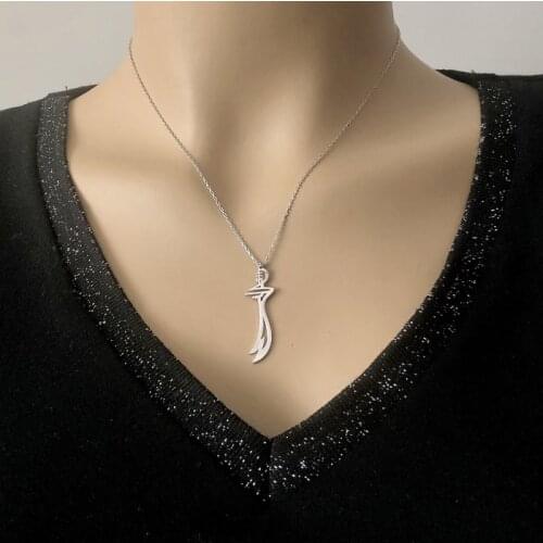 Sword 925 Sterling Silver Necklace Women Girls Gift Jewelry Accessories Fashion Handmade Elegant Chain