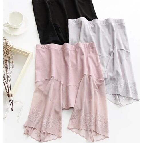 Sexy Thin Women lingerie Seamless Thigh Safety Short Pants Ice Silk Modal Underwear Plus Size Anti Rubbing Safety Shorts