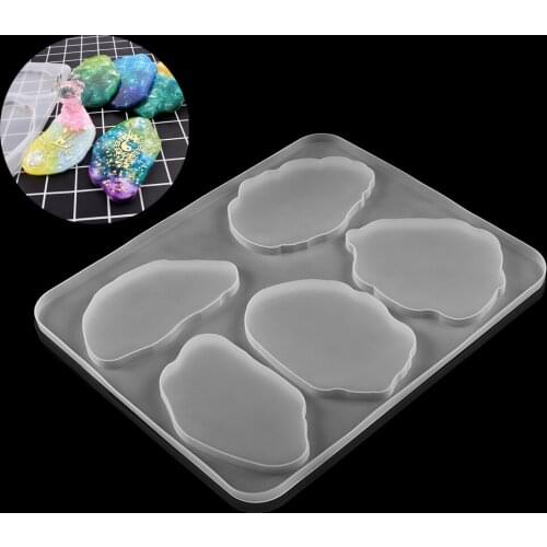 Coasters Epoxy Mould Glass Tea Irregular Cloud Coaster Resin Epoxy Mold Tea Coaster Resin Molds Silicone For DIY Making Findings
