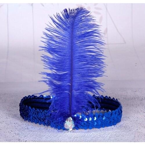 20pcs Sequin Feather Headdress Color Girl Makeup Ball Decoration Cosplay Prop Child Adult 1920s Carnival Party Accessories