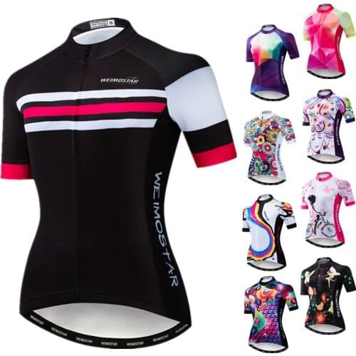 Weimostar Bike Team Cycling Jersey Women Short Sleeve MTB Bike Jersey Pro Bicycle Shirt Racing Sport Cycling Clothing Maillot