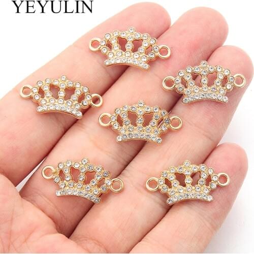 10 Piece 23*12mm New Crown Accessories For Jewelry Zinc Alloy Hand Made DIY Necklace Bracelet Jewelry Connectors Wholesale
