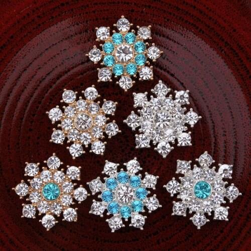 120pcs/lot 6 COLORS Clear Alloy Crystal Flatback Buttons for Wedding Embellishment/Ornaments Bling Metal Rhinestone Buttons