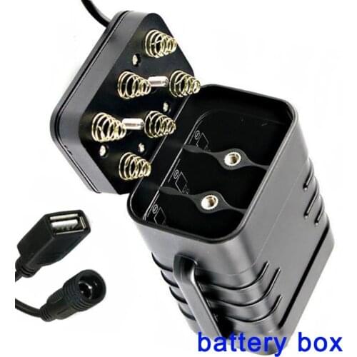 12V18650 Battery Box High-end Waterproof Battery Box with Cable USB/DC Dual Interface Factory Wholesale 6 Section Batteries Box