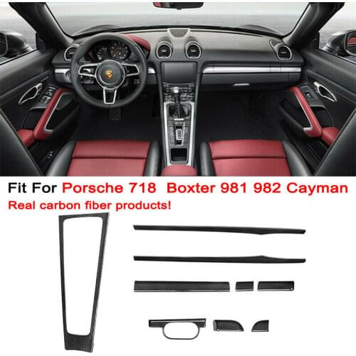 Real Carbon Fiber Full Interior Trim Kit For 2014-2018 Porsche 718 Boxter 981 982 Cayman Left-hand Drive Model