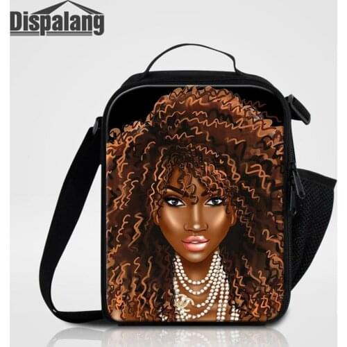 Afro Lady Girl Africa Beauty Princess Prints Lunch Bag for Children Thermal Lunch Container Reusable Lunch Box Food Cooler Bag