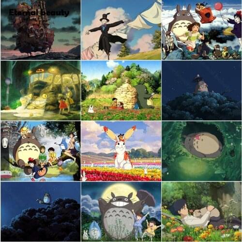 5D Diy Diamond Painting Famous Hayao Miyazaki Anime Characters Full Square Diamond Embroidery Home Decor Needlework Handmade