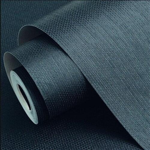 Beibehang Straw pattern black solid color waterproof cinema background wallpaper shooting exhibition hall bridal shop wallpaper