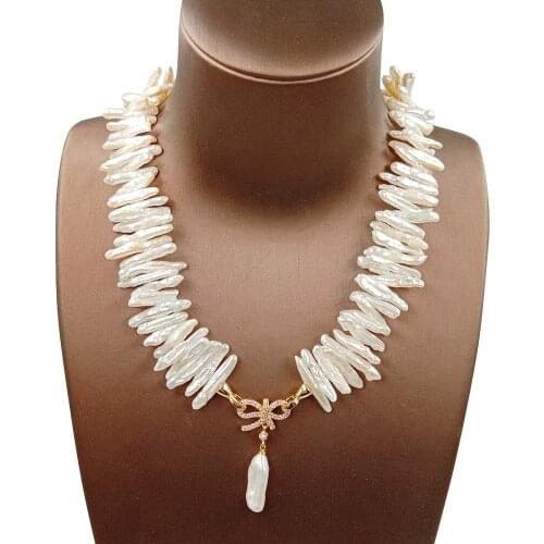 Drop FREE SHIPPING ,43 cm BIWA PEARL chocker NECKLACE,100% NATURE FRESHWATER PEARL NECKLACE-BIWA BAROQUE PEARL