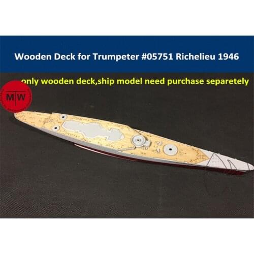 1/700 Scale Wooden Deck for Trumpeter 05751 French Battleship Richelieu 1946 Model Kit