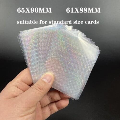200PCS/Lot Laser Gemstone Broken Grid Master Flashing Card Film Holographic Card Sleeves 65x90mm MTG YGO VG PTCG Card Cover