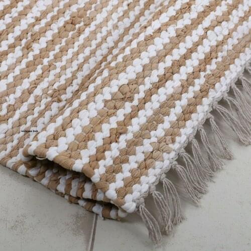 Rug 100% Natural Cotton 2x3 Feet Hand Woven Area Rug Floor Mat Carpet Yoga Mat Rugs for Bedroom