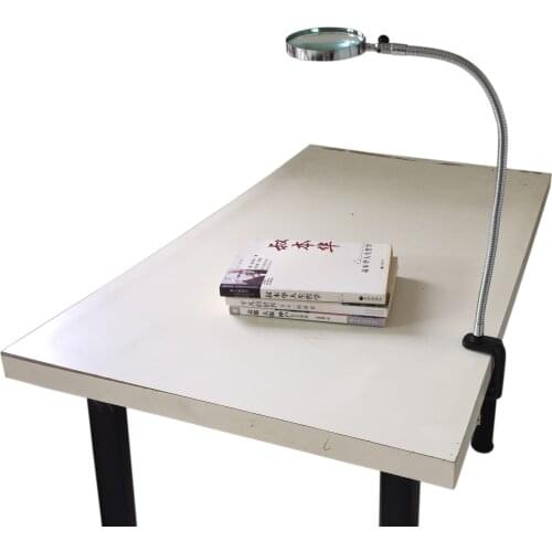 Lamp Magnifier Flexible Neck Magnifying Desk Table Clamp Plastic Folders Metal Horse 5X 100mm Lens Loupe Repaire Magnifier