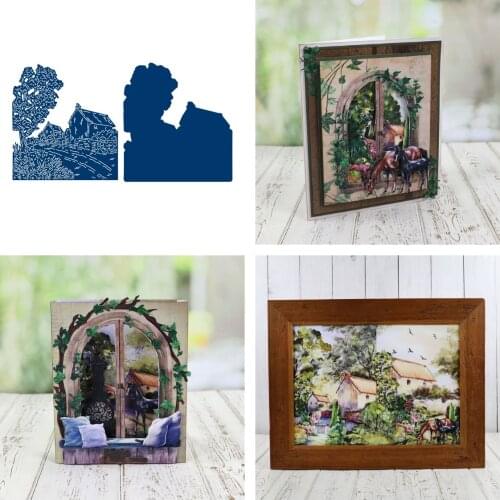 Path in the mountain village Metal Cutting Dies Scrapbook Diary Decoration Stencil Embossing Template DIY Greeting Card Handmade