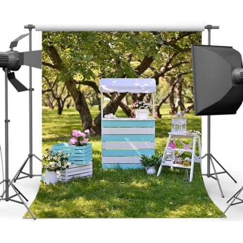 Mehofoto Garden Background for Photography Potted Plants Backdrop for Photographic Studio Computer Printed S-3065