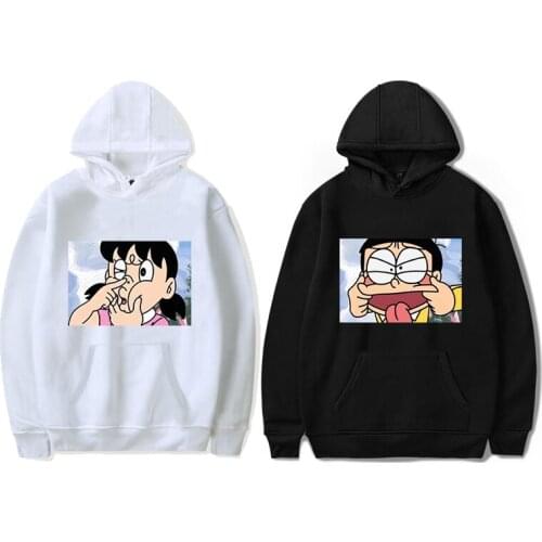 Fashion Cartoon Print New Cartoon leisure Women Doraemon Hoodie Couples Women winter Loose Top Swearshirt hoodies Clothing