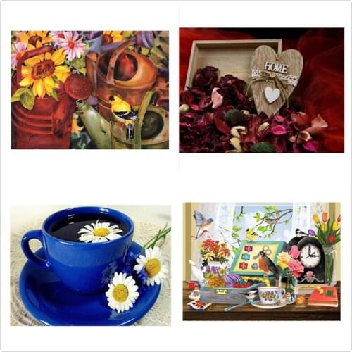 LIPHISFUN 5D diamond painting kit full drill resin still life full Square diamond embroidery flower diamond painting Home Decor