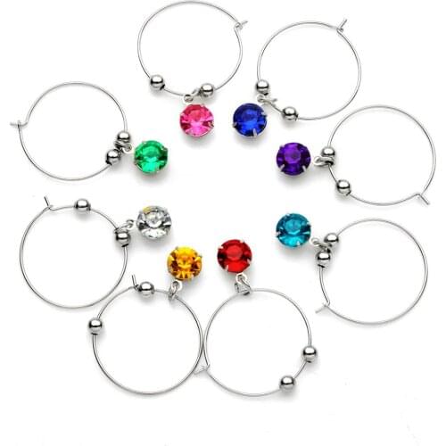 Crystal Wine Charms Set, Wedding Christmas Party Wine Glass Markers Pendant Drink Markers Housewarming Return Gifts