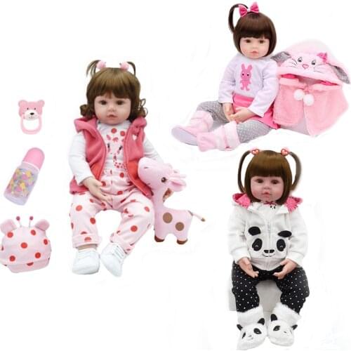Reborn Doll 47cm Soft Slicone Reborn Toddler Baby Dolls Menina Christmas Birthday Giftstoys Bed Time Plamate