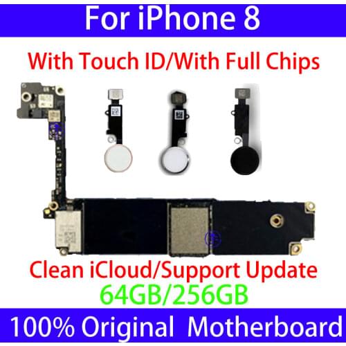 100%Original Good Works Plate For iPhone 8 motherboard With Touch ID/ Without Touch ID logic board For iPhone8 With Chips tester