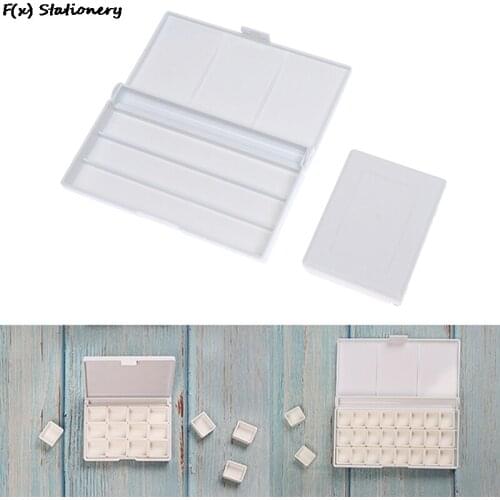 12/24Grid Watercolor Palette Empty Palette Painting Paint Tray Box For Watercolor Oil Acrylic Paints