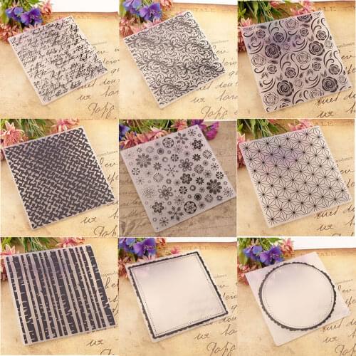 18 Design Plastic Embossing Folder For Scrapbooking DIY Photo Album Card 15x15cm