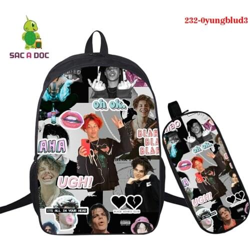 Yungblud Backpack Children School Bags Teenagers Boys Bookbag Kids Backpack Funny Prints Backpack and pencil case 2-piece set
