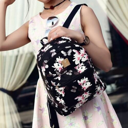 Floral Backpack for Girls Mini School Bag Student Bookbag Women Small Flower Backpack Travel Daypack Teens Casual Shoulder Bag